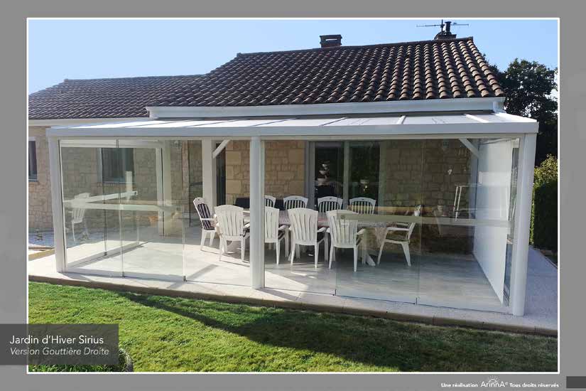 pergolas fermée aluminium rennes "Menuiseries d'Ici" jardin d'hiver