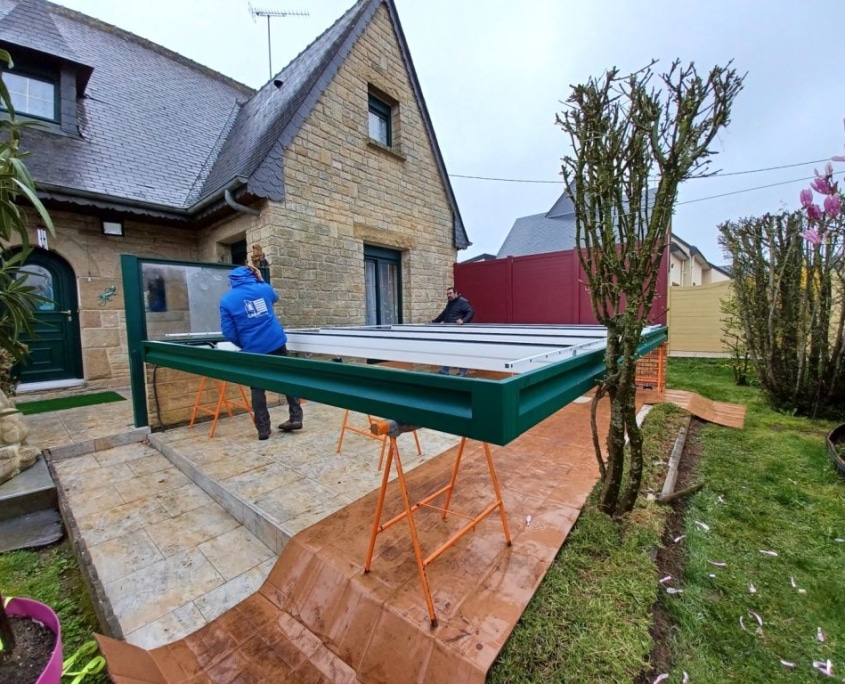 pose pergola bioclimatique alu 1