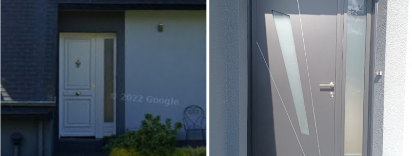 guichen chantier porte entrée avant après